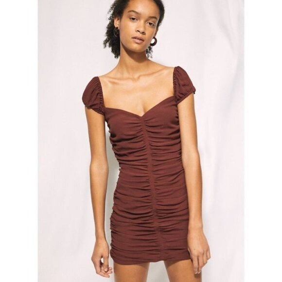 Aritzia Wilfred Veda Ruched Mini Dress - Picture 1 of 10